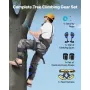 Tree Climbing Spikes Set, Height-Adjustable Tree Climbing Gear with Straps & Harness, 159 kg Load Capacity, Heavy Duty Steel Cli