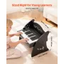 Kids Piano Keyboard, 25 Keys Wooden Digital Piano for Kids, Mini Music Educational Instrument Toy with Realistic Sound, Dual Pow