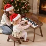 VEVOR Kids Piano Keyboard, 37 Key Wooden Digital Piano for Kids, Mini Music Educational Instrument Toy Set with Realistic Sound,