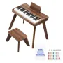 VEVOR Kids Piano Keyboard, 37 Key Wooden Digital Piano for Kids, Mini Music Educational Instrument Toy Set with Realistic Sound,