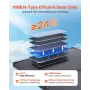 VEVOR 100W foldbart solpanel med ramme, 16BB N-type bærbar monokrystallinsk solpaneloplader 24 % effektivitet, IP67 vandp
