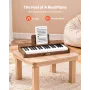 Kids Piano Keyboard, 37 Keys Wooden Digital Piano for Kids, Mini Music Educational Instrument Toy with Realistic Sound, Dual Pow