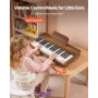 Kids Piano Keyboard, 37 Keys Wooden Digital Piano for Kids, Mini Music Educational Instrument Toy with Realistic Sound, Dual Pow