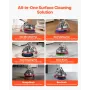 Commercial Floor Scrubber Machine, Heavy Duty Floor Cleaner Polisher with 2 Wheels, Professional Electric Carpet Buffer, Max 190