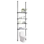 VEVOR Over the Toilet Storage, 4-Tier Adjustable Over Toilet Bathroom Organizer, Low-carbon Steel 53"-132" Tall Storage Shelf Ra