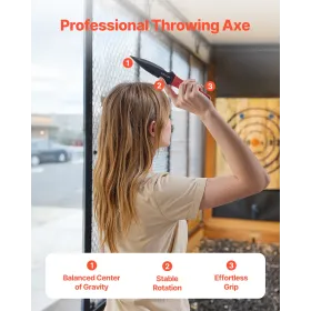 VEVOR Throwing Knives Set, 6 Pack, 226 mm Stainless Steel Well-balanced Knives with Protective Black Nylon Sheath, Ideal Compani