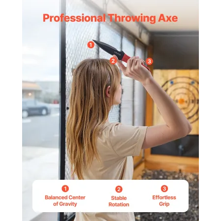 VEVOR kasteknive sæt, 6-pak, 226 mm rustfrit stål Velafbalancerede knive med beskyttende sort nylonskede, ideel Compani