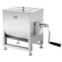 Manual Meat Mixer, 30L Fixed Tank Meat Processing Equipment(Mixing Max 30LBS for Meat), Stainless Steel Meat Mixer, Sausage Mixe