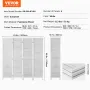 VEVOR Wood Room Divider, 4 Panel Folding Privacy Screen, 66.9 Inches Tall Indoor Wooden Partition, Portable Decoration Screen, f