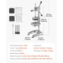 VEVOR kommerciel pommes fritesskærer, grøntsagsfrugthakker i rustfrit stål med 3 udskiftningsblade 12,7 mm 9,5 mm 6,4 mm, manuel