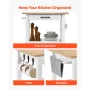 VEVOR Kitchen Island Cart with Single Door Cabinet, Mobile Carts with Drawer, Towel Rack, Hooks, Portable Table on Swivel Wheels