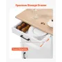 Kitchen Island Cart with Single Door Cabinet, Mobile Carts with Drawer, Towel Rack, Hooks, Portable Table on Swivel Wheels, Smal