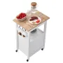 VEVOR Kitchen Island Cart with Single Door Cabinet, Mobile Carts with Drawer, Towel Rack, Hooks, Portable Table on Swivel Wheels