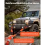Recovery Tow Strap 76.2 mm, 2.4 m 16329 kg Break Strength, Triple Reinforced Loop Straps, Tree Saver, Winch Line Extension Strap