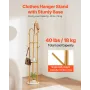 VEVOR Coat Rack, Freestanding Coat Rack Stand with Quartz Stone Base & 9 Hooks, Free Standing Hall Coat Tree for Entryway, Bedro