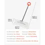 Snow Pusher Shovel, 76.2 cm Outdoor Snowplow Shovel with Ergonomic Grip, HDPE Plastic Blade, Winter Shovels with Segmented Handl
