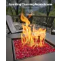 Fire Glass, 10 LBS / 4.5 KG Smokeless & High-Temperature Resistant Fireplace Rocks, 3/4-Inch / 19.05 mm Reflective Firepit Glass