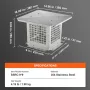 Chimney Cap 228.6 x 228.6mm, 304 Stainless Steel Fireplace Chimney Cover, Not Easily Toppled & Practical Accessories & Easy Inst