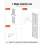 3 Packs Grid Wall Panels, 610 x 1828 mm Wire Grid Panels Display Rack, Wall-Mounted Art Display Shelf, Black Carbon Steel Wall H