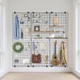 3 Packs Grid Wall Panels, 610 x 1828 mm Wire Grid Panels Display Rack, Wall-Mounted Art Display Shelf, Black Carbon Steel Wall H