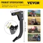 VEVOR Hitch Mounted Ripper, 18\" Shank Length Box Scraper Shank, 4 Hole Site Box Blade for Tractor, 2 Locating Pins Ripper Shank