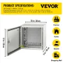 VEVOR NEMA Steel Enclosure, 30x30x20cm NEMA 4X Steel Electrical Box, IP66 Waterproof & Dustproof, Outdoor/Indoor Electrical Junc