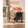 Indoor Firewood Rack, 45cm Curved Log Holder with Canvas