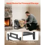 Indoor Firewood Rack, 45cm Curved Log Holder with Canvas