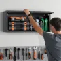 Metal Wall Cabinet, 77W x 30.5D x 35.6H cm, Floating Garage Tool Cabinet with Up-Flip Door, 54.5 kg Load per Shelf, Fit for Gara
