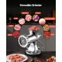 Manual Meat Grinder, 304 Stainless Steel Hand Meat Grinder with Suction Cup + Steel Table Clamp, Meat Mincer Sausage Maker & 2 C