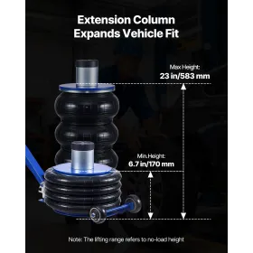 VEVOR Air Jack, 6 Ton Quadruple Bag Airbag Jack, Lift Up to 673 mm with Heightened Column, Adjustable Handle & Thick Rubber Pad,