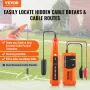 VEVOR Underground Cable Locator, 3 FT Max. Detection Depth, Wire Tracer Break Detector Finder with Earphone, 1000 FT Max.Detecti