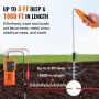 Underground Cable Locator, 3 FT Max. Detection Depth, Wire Tracer Break Detector Finder with Earphone, 1000 FT Max.Detection Len