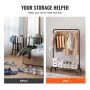 Clothes Rack, Heavy Duty Clothing Garment Rack with Hanging Rod and Bottom Storage Area, Clothing Rack for Bedroom Guest Room