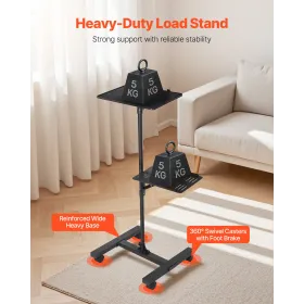 VEVOR Projector Stand, 2 Shelves Laptop Floor Stand, Projector Stands Table with Adjustable Height 860 to 1360mm, I-Beam Frame P