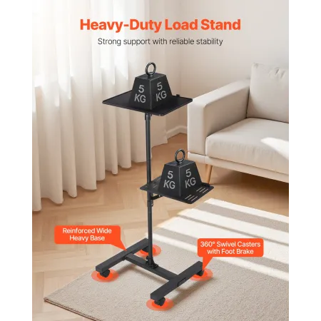 Projector Stand, 2 Shelves Laptop Floor Stand, Projector Stands Table with Adjustable Height 860 to 1360mm, I-Beam Frame Project