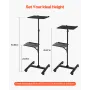 Projector Stand, 2 Shelves Laptop Floor Stand, Projector Stands Table with Adjustable Height 860 to 1360mm, I-Beam Frame Project
