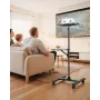 Projector Stand, 2 Shelves Laptop Floor Stand, Projector Stands Table with Adjustable Height 860 to 1360mm, I-Beam Frame Project
