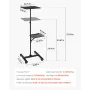 VEVOR Projector Stand, 2 Shelves Laptop Floor Stand, Projector Stands Table with Adjustable Height 860 to 1360mm, I-Beam Frame P