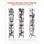 Greeting Cards Display Rack, 32 Pockets Rotating Postcard Brochure Display Stand, 360° Spinning Card Display Rack with Sign Hold