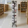 Greeting Cards Display Rack, 32 Pockets Rotating Postcard Brochure Display Stand, 360° Spinning Card Display Rack with Sign Hold