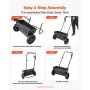 VEVOR Walk-Behind push-spreder, 50 LBS kapacitet, drop-spreder med tragtrist, 18 i spredebredde og 30 indstillinger, 10 i alt