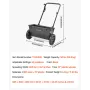 VEVOR Walk-Behind push-spreder, 50 LBS kapacitet, drop-spreder med tragtrist, 18 i spredebredde og 30 indstillinger, 10 i alt