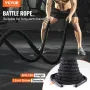VEVOR Battle Rope, 1.5 Inch Diameter 30Ft Length Polyester Exercise Rope, Battle Exercise Equipment with Protective Sleeve & Anc