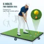 Golf Hitting Mat, 5x4ft Artificial Turf Golf Hitting Mat, Thickened Golf Hitting Aids with 10 Golf Balls, 9 Golf Tees, Golf Prac