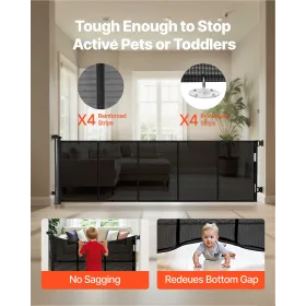 VEVOR tilbagetrækkelig babylåge, udvides til 3100 mm ekstra bred, 795 mm høj, med forstærkede glasfiberstrimler, undgår