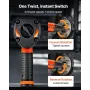 Air Impact Wrench, 1/2" Drive Pneumatic Impact Wrench Up to 1490N.m Reverse Torque, 7500RPM 4-Speed Adjustable & Lightweight Pne