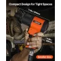 Air Impact Wrench, 1/2" Drive Pneumatic Impact Wrench Up to 1490N.m Reverse Torque, 7500RPM 4-Speed Adjustable & Lightweight Pne