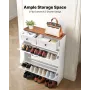 VEVOR Shoe Cabinet with 2 Flip Drawers, Farmhouse Shoes Storage Cabinet with 2 Drawers and Anti-Tipping Device, Freestanding Sho