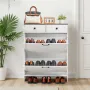 Shoe Cabinet with 2 Flip Drawers, Farmhouse Shoes Storage Cabinet with 2 Drawers and Anti-Tipping Device, Freestanding Shoe Orga